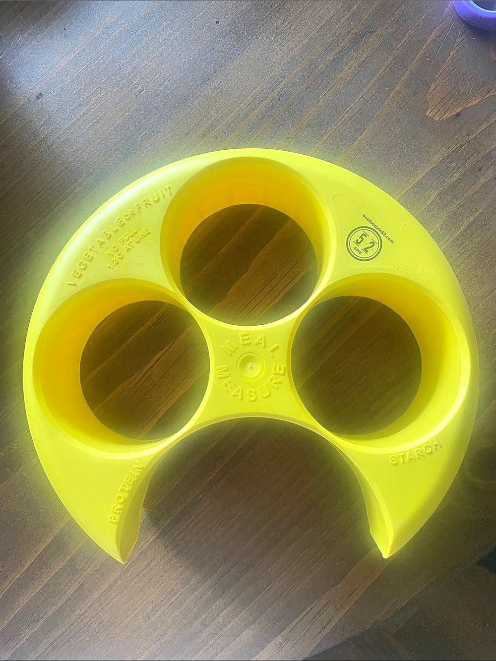 Meal Measure Portion Control Tool Yellow
